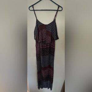 American Eagle Outfitters Purple and Blue Tiered Maxi Sundress